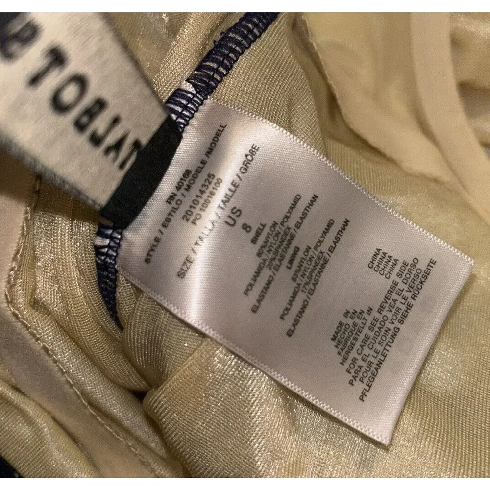 Talbots Tankini Women's 8 Blue White Swim Tank Top‎ Underwire Ruched Sides